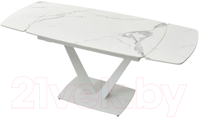 Обеденный стол M-City Alatri 120 Gloss / 614M04391 (Staturio White Solid Ceramic/White)