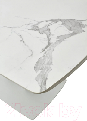 Обеденный стол M-City Alatri 120 Gloss / 614M04391 (Staturio White Solid Ceramic/White)