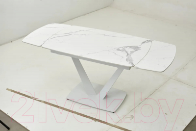 Обеденный стол M-City Alatri 120 Gloss / 614M04391 (Staturio White Solid Ceramic/White)