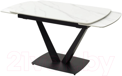 Обеденный стол M-City Alatri 120 Matt / 614M04390 (White Marble Solid Ceramic/Black)