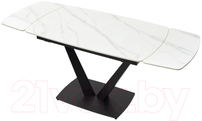 Обеденный стол M-City Alatri 120 Matt / 614M04390 (White Marble Solid Ceramic/Black)