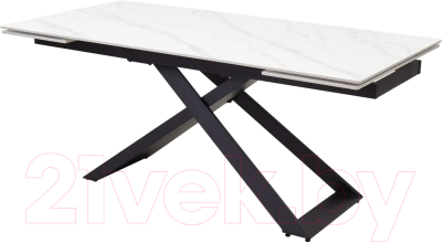 Обеденный стол M-City Livorno 180 Matt / 614M04282 (White Marble Solid Ceramic/Black) - фото