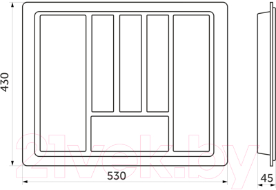 Органайзер для столовых приборов AKS Standart 530x430 (белый)
