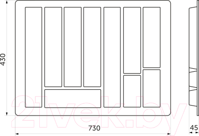 Органайзер для столовых приборов AKS Standart 730x430 (металлик)