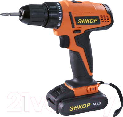 Аккумуляторная дрель-шуруповерт Энкор ДША-2 14.4ЭР/10Л - фото