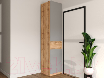 Шкаф-пенал Eligard Locarno 1 (дуб натуральный/дымчатый алмаз)