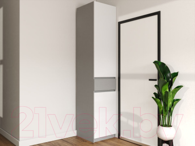 Шкаф-пенал Eligard Locarno 1 (дымчатый алмаз/белый)