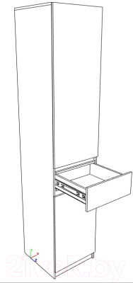 Шкаф-пенал Eligard Locarno 1 (дымчатый алмаз/белый)