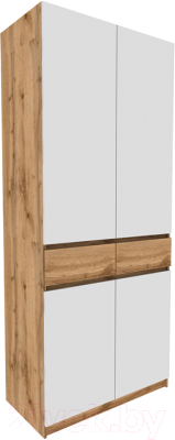 Шкаф Eligard Locarno 2 (дуб натуральный/белый) - фото