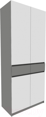 Шкаф Eligard Locarno 2 (дымчатый алмаз/белый) - фото