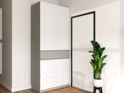 Шкаф Eligard Locarno 2 (дымчатый алмаз/белый)