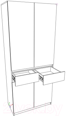 Шкаф Eligard Locarno 2 (дымчатый алмаз/белый)