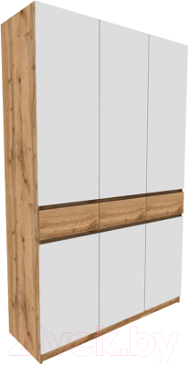 Шкаф Eligard Locarno 3 (дуб натуральный/белый) - фото