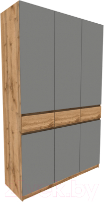Шкаф Eligard Locarno 3 (дуб натуральный/дымчатый алмаз) - фото