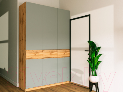 Шкаф Eligard Locarno 3 (дуб натуральный/дымчатый алмаз)