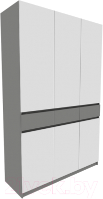 Шкаф Eligard Locarno 3 (дымчатый алмаз/белый) - фото