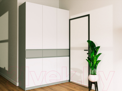 Шкаф Eligard Locarno 3 (дымчатый алмаз/белый)