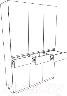 Шкаф Eligard Locarno 3 (дымчатый алмаз/белый)