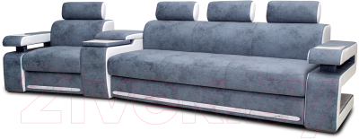 Диван угловой Петрамебель Марсель люкс модульный правый (светло-серый/светло-серый глори 23) - фото