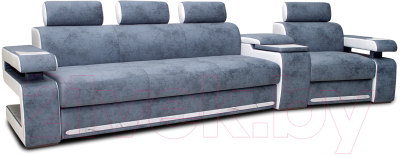 Диван угловой Петрамебель Марсель люкс модульный левый (светло-серый/светло-серый глори 23) - фото