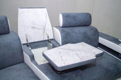 Диван угловой Петрамебель Марсель люкс модульный левый (светло-серый/светло-серый глори 23)