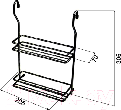Полка для специй на рейлинг AKS CWJ116B (черный)