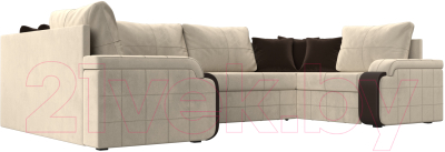 Диван П-образный Лига Диванов Николь П-образный 105 / 60348 (микровельвет, бежевый)