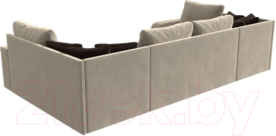 Диван П-образный Лига Диванов Николь П-образный 105 / 60348 (микровельвет, бежевый)