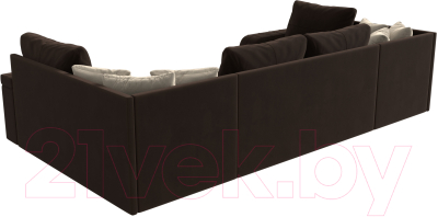 Диван П-образный Лига Диванов Николь П-образный 105 / 60349 (микровельвет, коричневый)