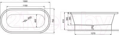 Ванна акриловая Polimat Amona 150x75 / 00055 (белый)