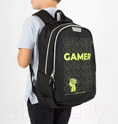 Школьный рюкзак Ecotope Kids Gamer / 057-22003/1-27-CLR (черный)