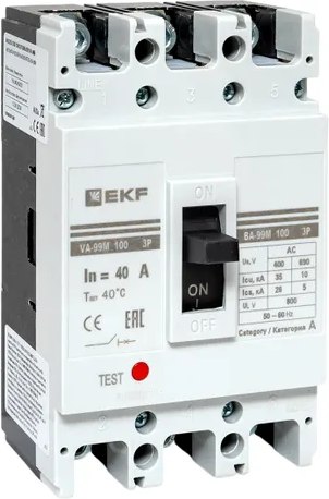 Выключатель автоматический EKF ВА-99М 100/40А 3P 35кА / mccb99-100-40m - фото