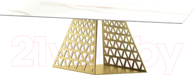 Обеденный стол M-City Enna 220 KL-188 / 614M05102 (контрастный мрамор матовый/шампань) - фото