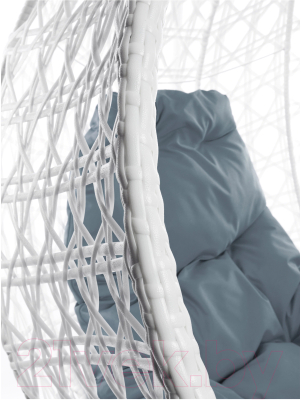 Кресло подвесное M-Group Для двоих Люкс / 11510109 (белый ротанг/серая подушка)