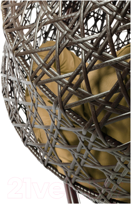 Кресло подвесное M-Group Для двоих Люкс / 11510201 (коричневый ротанг/бежевая подушка)