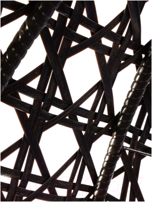 Кресло подвесное M-Group Для двоих Люкс / 11510209 (коричневый ротанг/серая подушка)