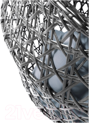 Кресло подвесное M-Group Для двоих Люкс / 11510409 (черный ротанг/серая подушка)