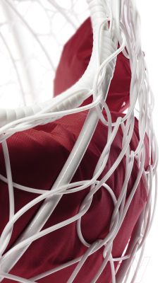 Кресло подвесное M-Group Для двоих / 11450102 (белый ротанг/бордовая подушка)