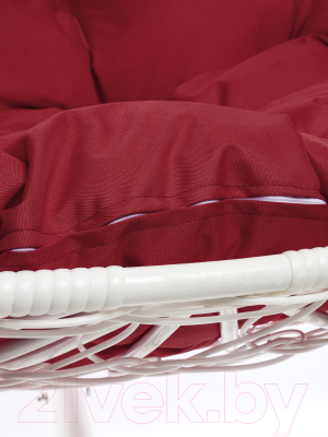 Кресло подвесное M-Group Для двоих / 11450102 (белый ротанг/бордовая подушка)