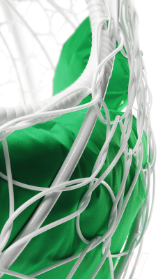 Кресло подвесное M-Group Для двоих / 11450104 (белый ротанг/зеленая подушка)