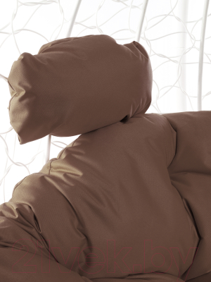 Кресло подвесное M-Group Для двоих / 11450105 (белый ротанг/коричневая подушка)