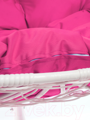 Кресло подвесное M-Group Для двоих / 11450108 (белый ротанг/розовая подушка)