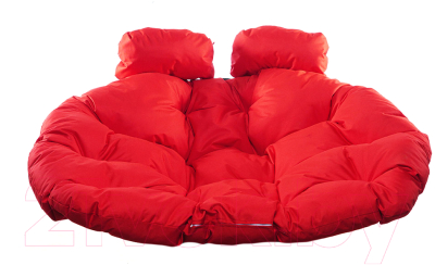 Кресло подвесное M-Group Для двоих / 11450206 (коричневый ротанг/красная подушка)