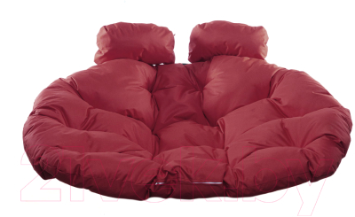 Кресло подвесное M-Group Для двоих / 11450202 (коричневый ротанг/бордовая подушка)