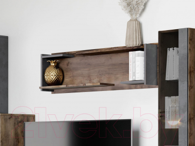 Полка Мебельград Глазго 1200 (таксония/металл бруклин)