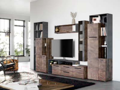 Полка Мебельград Глазго 1200 (таксония/металл бруклин)