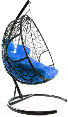 Кресло подвесное M-Group Для двоих / 11450410 (черный ротанг/синяя подушка)