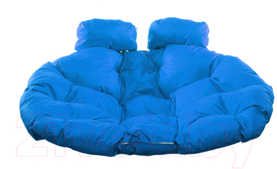 Кресло подвесное M-Group Для двоих / 11450410 (черный ротанг/синяя подушка)