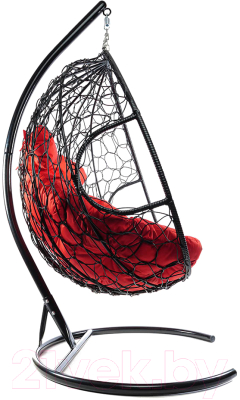 Кресло подвесное M-Group Для двоих / 11450406 (черный ротанг/красная подушка)