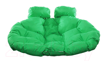 Кресло подвесное M-Group Для двоих / 11450404 (черный ротанг/зеленая подушка)